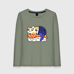 Женский лонгслив Sushi Cat