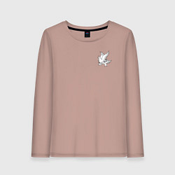 Лонгслив хлопковый женский LIL PEEP НА СПИНЕ, цвет: пыльно-розовый