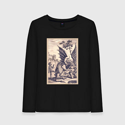 Женский лонгслив Рыцарь, пинающий Дракона баллада о рыцаре Джоне Ла