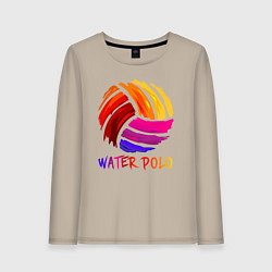 Лонгслив хлопковый женский Мяч для водного поло, цвет: миндальный