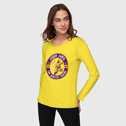Лонгслив хлопковый женский Lakers - LeBron James, цвет: желтый — фото 2