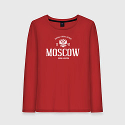 Лонгслив хлопковый женский Москва Born in Russia, цвет: красный