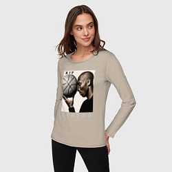 Лонгслив хлопковый женский Kobe - RIP Legend, цвет: миндальный — фото 2