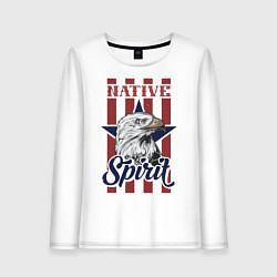 Лонгслив хлопковый женский Native Spirit, цвет: белый