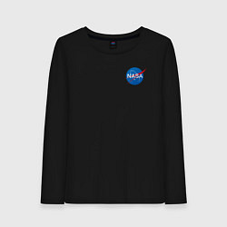Лонгслив хлопковый женский NASA, цвет: черный