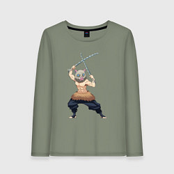 Лонгслив хлопковый женский KIMETSU NO YAIBA, цвет: авокадо