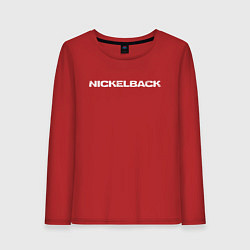 Лонгслив хлопковый женский Nickelback, цвет: красный