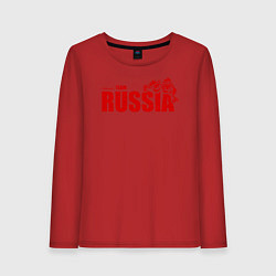 Лонгслив хлопковый женский Russia, цвет: красный