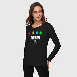 Лонгслив хлопковый женский Queen, цвет: черный — фото 2