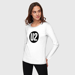 Лонгслив хлопковый женский U2, цвет: белый — фото 2