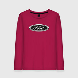 Лонгслив хлопковый женский Ford, цвет: маджента