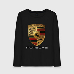 Лонгслив хлопковый женский PORSCHE, цвет: черный