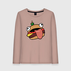 Лонгслив хлопковый женский Fortnite Burger, цвет: пыльно-розовый
