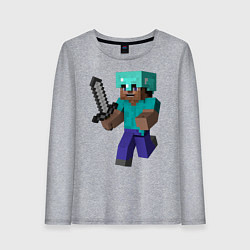 Лонгслив хлопковый женский Майнкрафт, цвет: меланж