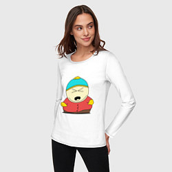 Лонгслив хлопковый женский South Park, Эрик Картман, цвет: белый — фото 2