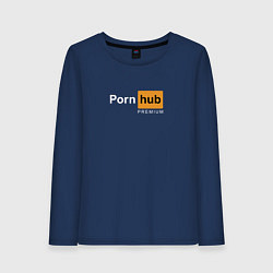 Лонгслив хлопковый женский PornHub premium, цвет: тёмно-синий