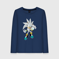 Лонгслив хлопковый женский SONIC, цвет: тёмно-синий