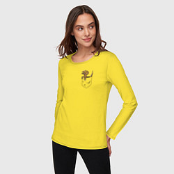 Лонгслив хлопковый женский Динозавр, цвет: желтый — фото 2
