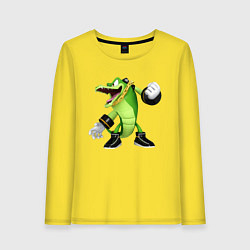 Лонгслив хлопковый женский Sonic Crocodile, цвет: желтый