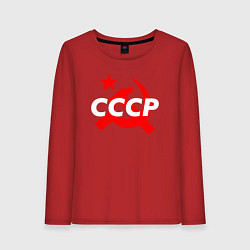 Лонгслив хлопковый женский СССР, цвет: красный
