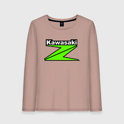 Лонгслив хлопковый женский KAWASAKI Z, цвет: пыльно-розовый