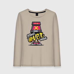Лонгслив хлопковый женский Game Over, цвет: миндальный