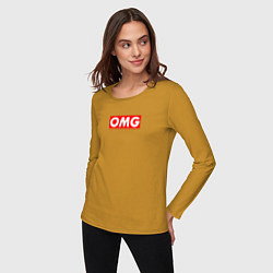 Лонгслив хлопковый женский OMG SUPREME STYLE, цвет: горчичный — фото 2