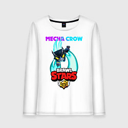 Лонгслив хлопковый женский BRAWL STARS MECHA CROW, цвет: белый