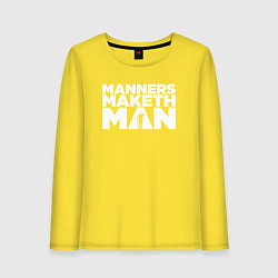 Лонгслив хлопковый женский Manners maketh man, цвет: желтый