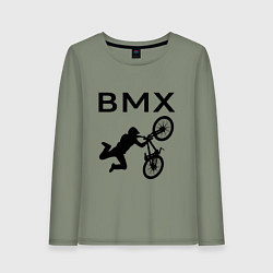 Лонгслив хлопковый женский Велоспорт BMX Z, цвет: авокадо