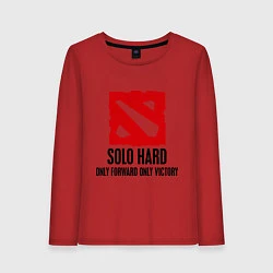 Лонгслив хлопковый женский Solo Hard, цвет: красный