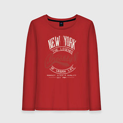 Лонгслив хлопковый женский Городские легенды Нью-Йорка, цвет: красный