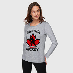 Лонгслив хлопковый женский Canada Hockey, цвет: меланж — фото 2