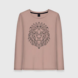 Лонгслив хлопковый женский Геометрический Лев, цвет: пыльно-розовый