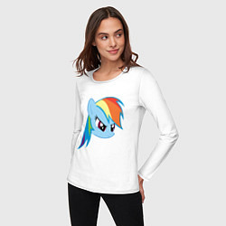 Лонгслив хлопковый женский Rainbow Dash, цвет: белый — фото 2