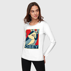 Лонгслив хлопковый женский Trixie OBEY, цвет: белый — фото 2