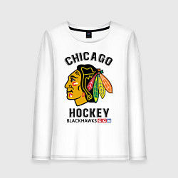 Лонгслив хлопковый женский CHICAGO BLACKHAWKS NHL, цвет: белый