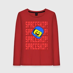 Лонгслив хлопковый женский Spaceship, цвет: красный