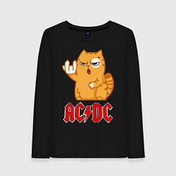 Женский лонгслив ACDC rock cat