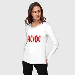 Лонгслив хлопковый женский ACDC, цвет: белый — фото 2