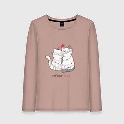 Лонгслив хлопковый женский Merry Cat, цвет: пыльно-розовый