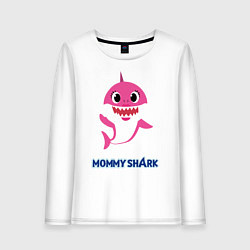 Лонгслив хлопковый женский Baby Shark Mommy, цвет: белый