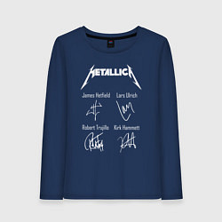 Лонгслив хлопковый женский METALLICA АВТОГРАФЫ, цвет: тёмно-синий