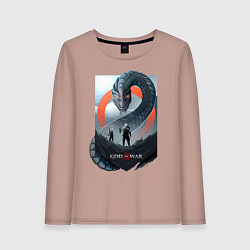 Лонгслив хлопковый женский Кратос и Атрей, цвет: пыльно-розовый