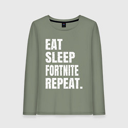 Женский лонгслив EAT SLEEP FORTNITE REPEAT