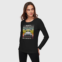 Лонгслив хлопковый женский Back to the Future, цвет: черный — фото 2