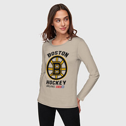 Лонгслив хлопковый женский BOSTON BRUINS NHL, цвет: миндальный — фото 2