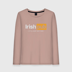 Лонгслив хлопковый женский Irish Pub, цвет: пыльно-розовый
