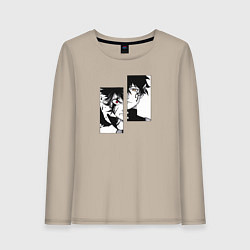 Лонгслив хлопковый женский Черный клевер, цвет: миндальный