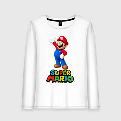 Лонгслив хлопковый женский Super Mario, цвет: белый